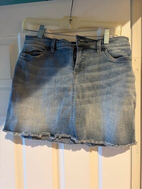 Carve Designs Light Blue Denim Mini Skirt with Raw Hem